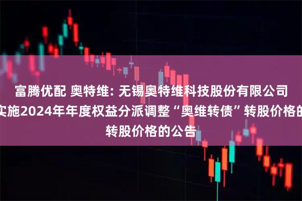 富腾优配 奥特维: 无锡奥特维科技股份有限公司关于实施2024年年度权益分派调整“奥维转债”转股价格的公告